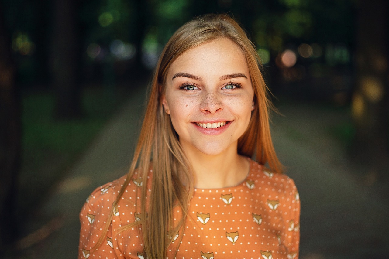 Fille, Maquette, Portrait, Le Sourire